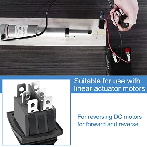 Torque Switch Polariteit achteruit Motor Schakelschakelaar DC12V 10A Boat Connection Control ON/Off/ON DPDT Switch met draad, 2PCS 6 Pin Waterdichte knopschakelaar voor RV 5