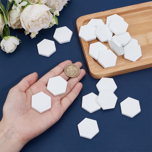 28 stuks keramische koraalfragmenten stekkerbasis, zeshoekige koraalfragmentstaat koraalfragmenthouder voor koraalfragmenten in aquarium, wit, 3,5 x 3,05 cm 3