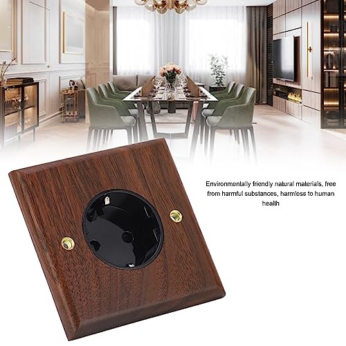 Walnut Electric Wall Power Light Switch Socket Board, 16A 250V, EU-standaard met messing paneel 4