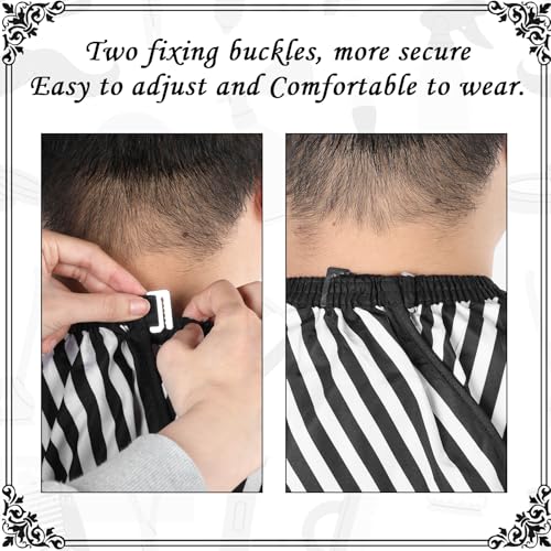 Kapper Cape 160x140cm Barber Cape Barber Cape Barber Accessoires Barber landschap met Press Studs verstelbare nek Barber landschap voor vrouwen mannen kapper zwart en wit strepen, 18, zwart en wit 3
