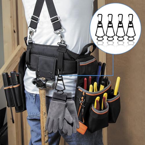 4-Pack Handschoenhouder, Handschoenhouder Riem Handschoen Strap Werk Handschoen Clip, Krachtige Handschoenhouder voor Bouwhandschoenen, Helmen (Zwart)