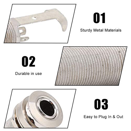 End Pin Output Jack Socket, 1/4 Inch Lange Thread voor Electric Bass Guitar