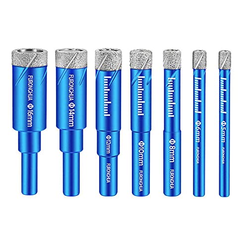 6-Piece Dry Diamond Drill Bits Set 6-16mm Wash-cooled geraspte gat Zag Boor Bit voor de Toughest Porselein graniet tegel glas keramische marmer