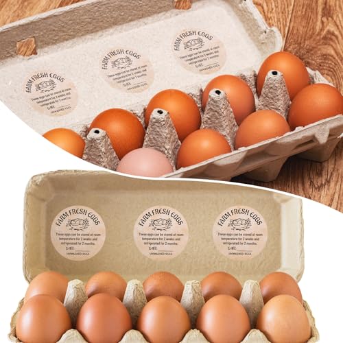 1000 Stuks Datumstickers voor Scharraleieren, 5cm Ronde Zelfklevende Etikken Ongewassen Eierdozen Verpakkingen voor Kleine Bedrijven en Boerenmarkten 5