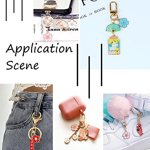 Light Sky Blue Flower Charm Enamel Legering Light Gold Plated Metal Charm Hanger voor ketting armband oorbellen sieraden Set van 10, niet-edel metaal 5