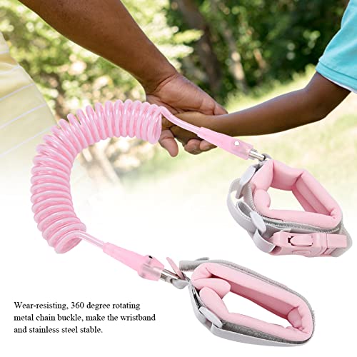 Kind Anti Verloren Polsband Link Harness Leash Touwriem Wandelen Handband Polsband voor peuters, Kinderen (Roze)