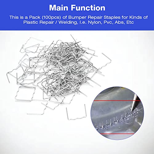 Hot nietjes 100 st 0,8mm Nietjes Laswagen Bumper Reparatie Pre Cut Body Plastic Tool Kit 3 soorten beschikbaar (S Style Pieces)-Plastic Nietjes 0 8 4