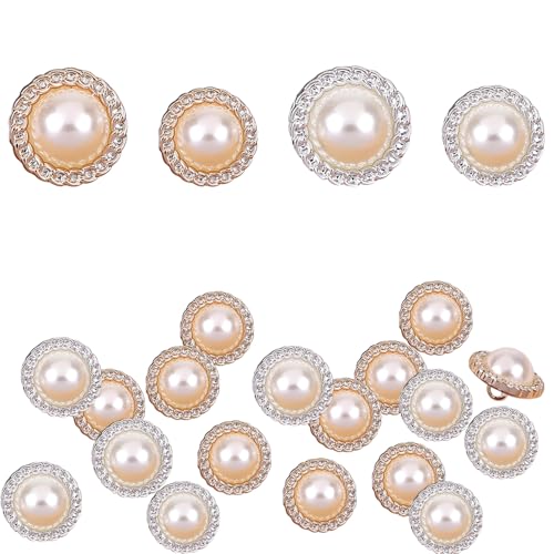 80 stuks parelnaaaiknoppen, 15/11,5 mm, ronde damesjas, knopen, vervanging, vintage inrichting accessoires met kunststof schut voor doe-het-zelf naaien, kleding, trui, inrichting, handwerk (2