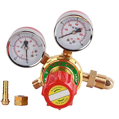 Gasregulator Acetylene Regulator Gasdrukregelaar Lasgasmeters Meter Acetylene Drukregelaar voor Gasbrander Lassen snijden Kit G5/8 CGA580 (60# export acetyleen 5/8 buitenste tanden)