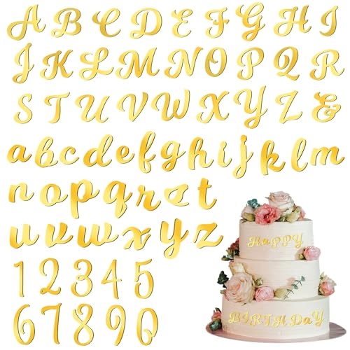 64 st Acryl Cake Alfabet nummers Topper, DIY Aangepaste Cake Topper Gepersonaliseerde A-Z Alfabet Decoratie voor Cake Toppers met A-Z Letter set voor aangepaste baby douche