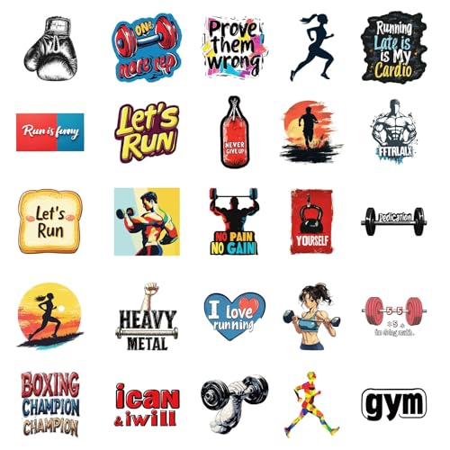 Boxing Stickers voor tieners en volwassenen, 50 stuks, Vinyl Sticker Set, Auto, Motorfiets, Fiets, Skateboard, Snowboard, Bagage, Laptop, Koffer, Helm, Motorfiets, Computer