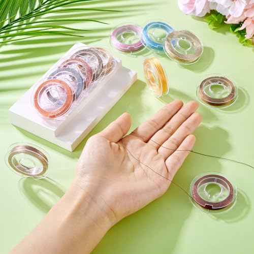 288,7 Yards 0.3mm Metallic Cords Assorted Color Tinsel Thread String Chinese knopen Cord Roll voor Home Decoratie Breien Kerst DIY Ornament Wrappen Verpakking Vrouwen Craft 5