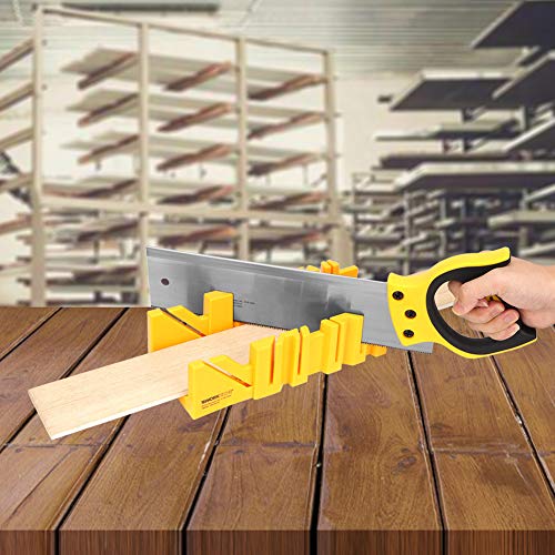 Futihing Mitre Zag met Guide, 12 Inch ABS Plastic Hoek Clamp Miter Box met 14 Inch Achterzaag voor Houtbewerking