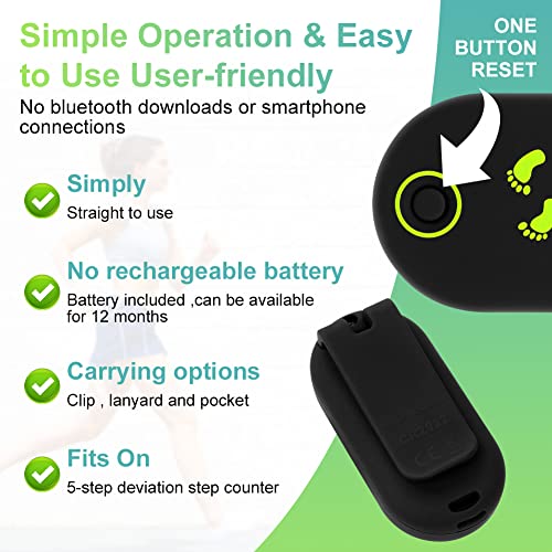 3D Pedometer voor Wandelen, Pedometer 3D met Clip, Draagbare Digitale Pedometer, Clip-on Pedometer voor vrouwen en mannen, Pedometer met Clip 4