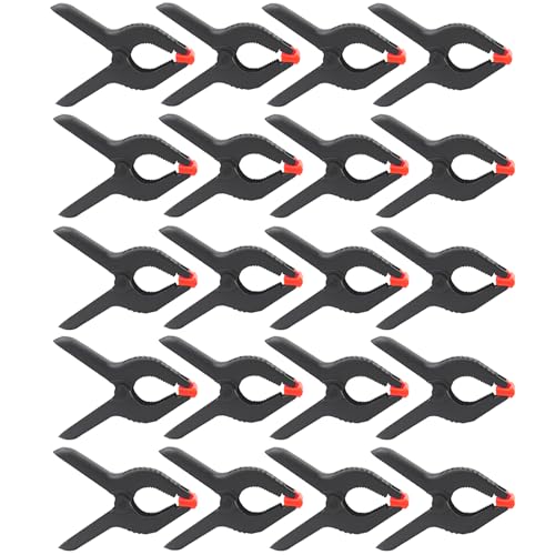 Verpakking van 20 Chiffon Spring Clips, 6,5 cm, Robuuste klem voor achtergrond, foto, studio, fotografie, Canvas, creatie of thuisgebruik (Maxillary 2.5cm)