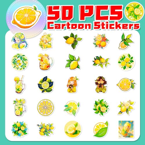 Limonade Stickers Set kinderen tieners 50st Lemon Waterproof Vinyl Decals Laptop Skateboard Kofferhelm Autofiets Mobiele telefoon motorfiets Scrapbook Dagboek Mugs 3