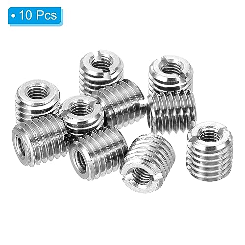 10 st Threaded Adapter Sleeve Reducer Nut M10 x 1.5 Man Thread to M5 x 0,8 Vrouwelijke draad Reparatie Invoegen Nut Schroef Reducer Aansluiten Element 10m m 3
