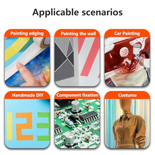 Masking Tape, Pak van 4, 10 mm x 50 m, Schildkap, Masking Tape, Schildertape voor schilderen en decoratie 5