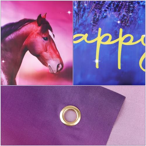 Verjaardagsdecoratie Meisjes Garland gelukkig verjaardag Banner foto achtergrond paard 12 stukken ballonnen Pink Banner verjaardag feest decoratie 3