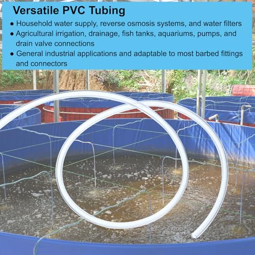 PVC slang 7/8 Inch ID x 8/9 Inch OD (22mm x 24mm) 5ft/1.5 Meters, Flexibele transparante Vinylbuis, waterslang voor omgekeerde Osmose Systemen Waterfilters, Helder 5