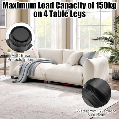 8 Stukken Meubilair Benen, Verstelbare Ondersteuning Meubilair Benen, Zwart verstelbaar Benen, ronde kast voeten, verstelbare hoogte meubels Benen, cabinet benen,0-15mm in hoogte verstelbaar, voor cabinet benen, furniture 4