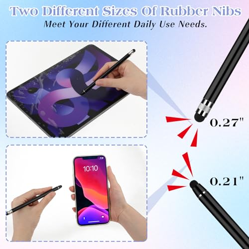 Set van 5 Double Touch Screen Stylus Pennen, Hoge gevoeligheid Siliconen Stylus Tekenen Stylus Pennen Compatibel voor Smartphones en Tablets Alle Universal Touch Screen Devices