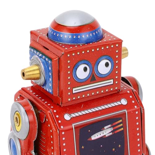 Wind Up Vintage Robot Retro Classic Clockwork Speelgoed voor Cafe Bar Restaurant (Rood)