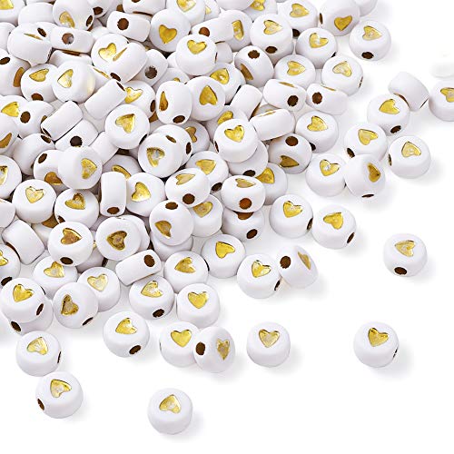 350pcs/50g platte ronde acryl hart kralen liefde pony Disc Coin Mini Losse Spacer Kralen voor sieraden maken van kinderen DIY Projecten Vriendschap Naam Armbanden