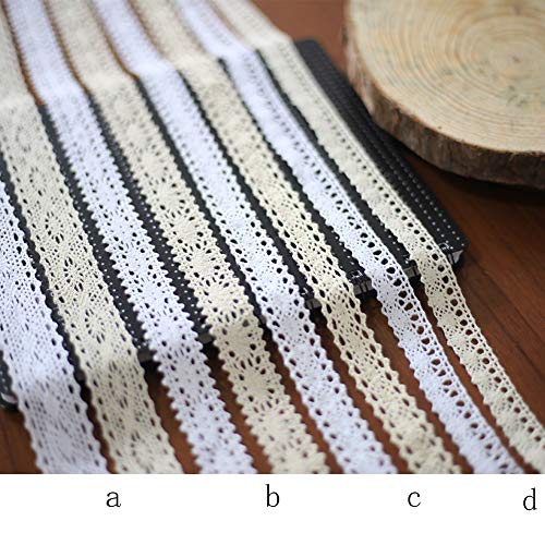Lace Ribbon White 26m Cotton Decoration Ribbon -2,5cm Vintage Lace Board haak randen voor het knutselen, Naaien, Bruiloft Decoratie Scrapbooking Gift Box (White-A) 4