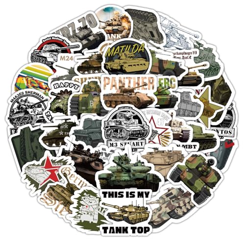 Verpakking van 50 Tank Stickers voor tieners en volwassenen Tank Vinyl Sticker Set Auto Motorfiets Fiets Skateboard Snowboard Bagage Laptop Koffer Helm Motorfiets Computer 3