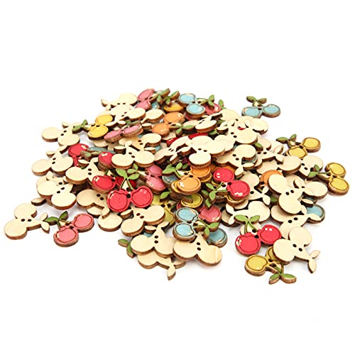 Kleurrijke kersenhouten knopen, gekleurde houten knopen Houten knopen Geschilderde knopen voor doop 3