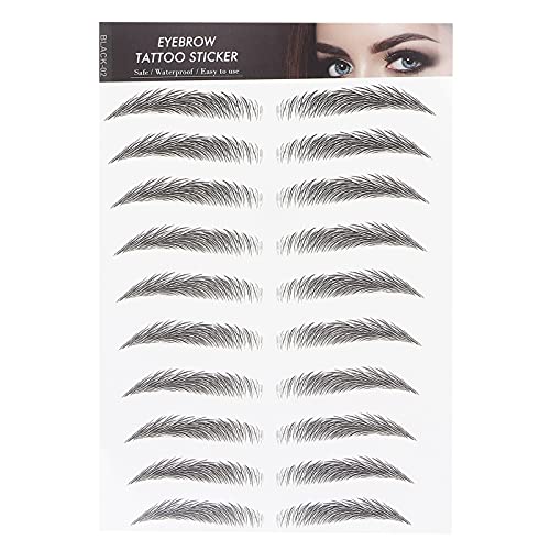 6D Eyebrow Tattoo Sticker Professional Waterproof Eyebrow Transfer Sticker Eyebrow Makeup Tool voor vrouwen en meisjes (zwart)(BLACK-02)