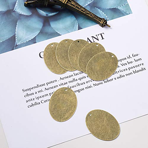 10 st Ovale Messing Blanco Stempelen Tags Charms 40x30mm Antieke bronzen metalen Tags Hangers met 1.5mm Gat 4