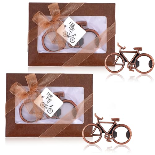 Set van 2 Fietsflesopeners, Roestvrij stalen Fiets Decoratieve Bier Opener Flesopener, Grappige Cadeau voor Bikers, Fiets Lovers, Echtgenoot, Vriend, Vader, Opa met Cadeaubox
