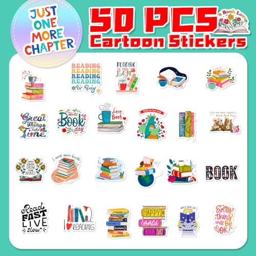 Lezen Sticker Set Kinderen Tieners 200st Waterdicht lezen Vinyl Decals Laptop Skateboard Kofferhelm Autofiets Mobiele telefoon motorfiets Scrapbook Dagboek Mugs 4