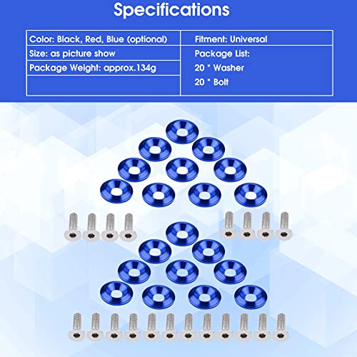 Wasmachine/Bolt Motor Dress Up Kit, 20Pcs Aluminium Bumper Fender Wasmachine Bumper Wasmachine Bolt Motor Bay Dress Up Kit 5