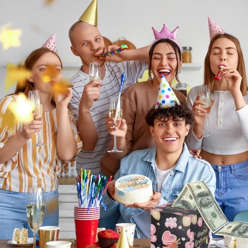 40e Verjaardag Geld Doos voor Cash, Verjaardag Geld Doos met 100 stuks Transparante Tassen voor Verjaardag Verrassingskaart Partij Decoraties Vrouwen meisje mannen jongen beste vriend 5
