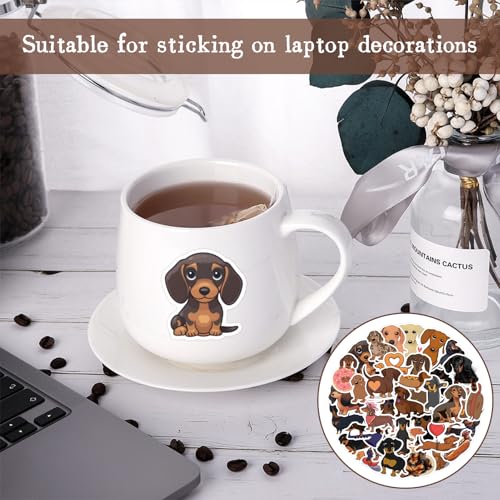 60 stuks Dachshund Stickers, Dachshund Gifts, PVC, Waterproof Worst Dieren Stickers, Dachshund Stickers, voor waterflessen, Scrapbooking, Journal 5