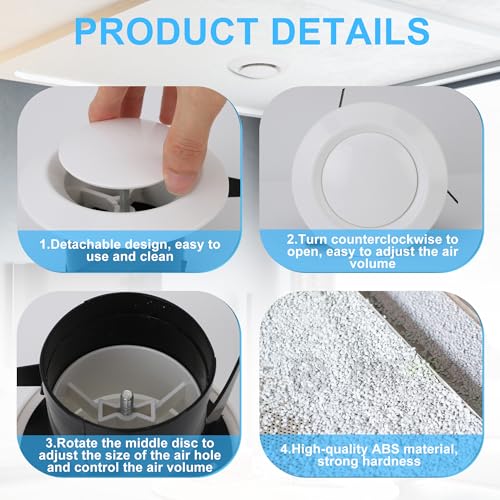 Duct Cover,Cache VMC Plafond Conduit 70,Vmc 100 Plafond Diffuser Uitlaatvoorziening Ventilatie van de luchtventilatie van de luchtventilatie van de ventilatieslang 75mm(75mm) 3