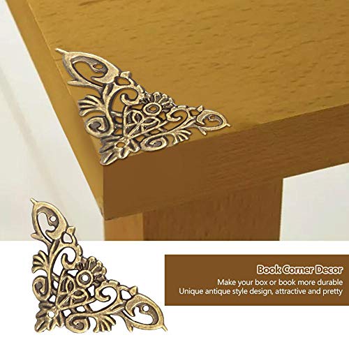 12 st Antiek Hoekbeschermers Metalen Style Holle Boek Hoeken Scrapbook Foto Album sieraden Houten Box Beschermer (Groot) 5