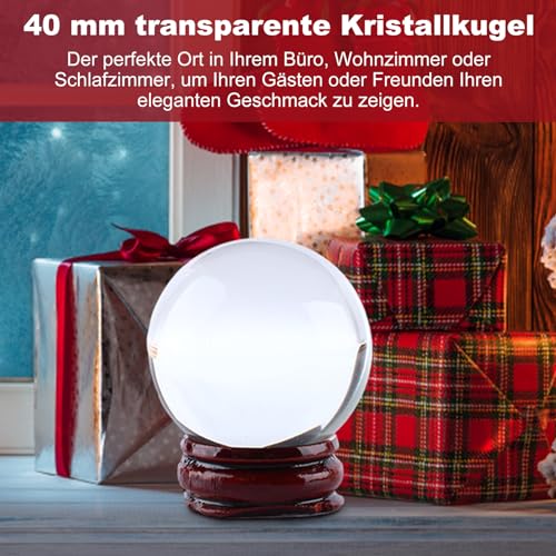 Kristal wissen Bal, Aziatische zeldzame natuurlijke Quartz Clear Crystal,Healing Bal Transparante Bal met Basis 40m m 3