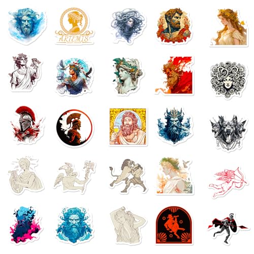 Griekse mythe Sticker Set kinderen tieners 50 stukken mythe waterdicht Vinyl Stickers Laptop Skateboard Koffer Helm Auto Fiets mobiele telefoon Motorrijwiel Bike Scrapbook Cadeaus Journal Cups 4