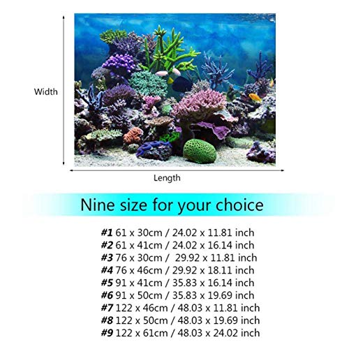 PVC aquarium achtergrond riviermeer achtergrond aquarium papier aquarium achtergrond afbeelding kleurrijk aquarium achtergrond(61*30cm)