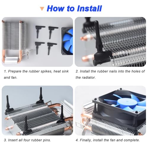 Black Rubber PC CPU Ventilator Vermindert Schroefgeluiden, Anti-Vibratie, Computer Koel Ventilator, Zachte Rubber Montage Schroeven (verpakking van 50) 4