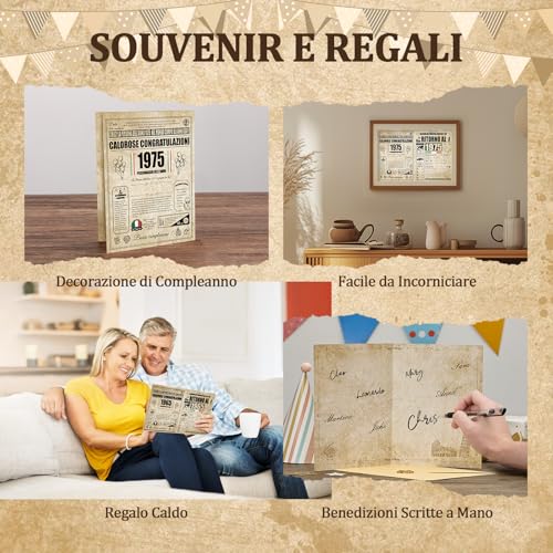 60e verjaardag wenskaart - Gepersonaliseerde originele cadeau-idee voor vrouwen en mannen, Vintage wenskaarten met envelop voor mam, pap, vriend, familie, grootvader (1965) 3