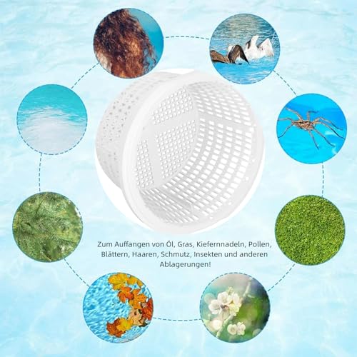 Skimmermand, 18 cm, Zwembadstrainer, Binnendiameter 16 cm, Multifunctionele Skimmer Filtermand voor Effectieve Zwembad Schoonmaak, Vervanging Skimand, Pre-Filter 3