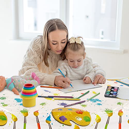 Verpakking van 2, 130 x 220 cm, Plastic Splash Mat, Wasbare Tafellakens, Waterdicht, Tafellakens voor ambachten en schilderen, Kinderverjaardagen, Eerste Schooldag, Schoolkind, Pakje van 2 4