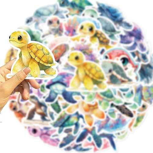 Sea Turtles Sticker Set voor tieners en volwassenen 50 stuks zeeschildpadden Waterdichte Vinyl Stickers Automotor Fiets Skateboard Snowboard Bagage Laptop Kofferhelm 3