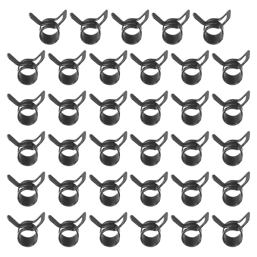 Spring Belt slangklemmen voor 5-6mm OD slang, 35Pcs Siliconen Vacuüm Constante spanningsbanden Clips voor brandstoflijn, Siliconen luchtslang, Waterpijp, Zwart