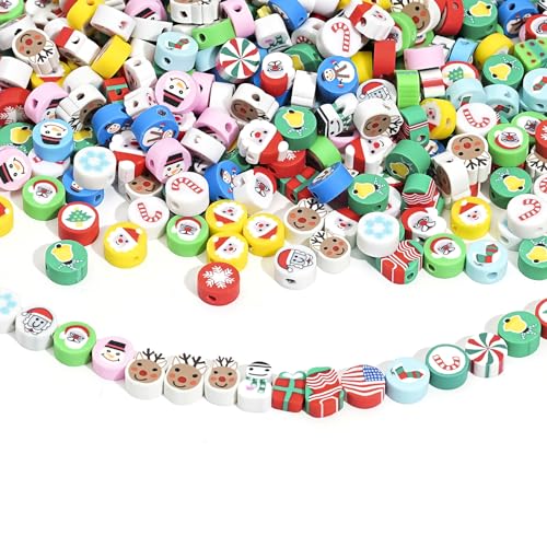 300st Kerstmis kralen, Polymer Klei kralen, Zachte Keramische kralen, Klei kralen voor DIY armband ketting oorbellen (A)